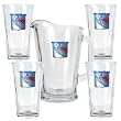 New York Rangers NHL 4pc Pint Ale Glass & 60oz Pitcher Set - Primary Logo by Great American Products