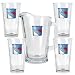 New York Rangers NHL 4pc Pint Ale Glass & 60oz Pitcher Set - Primary Logo by Great American Products