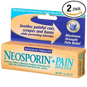 Neosporin + Plus Pain Relief, Cream, 1.0-Ounce Tubes (Pack of 2)