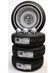 Automotive Parts and Accessories: 14" 100 Spoke Reverse Wire Wheels Knock Offs and White Wall Tires - Galaxy Wheels