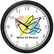 Pastel Dove of Peace Christian or Jewish Theme Wall Clock by WatchBuddy Timepieces (Slate Blue Frame)