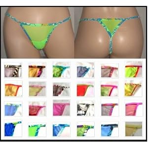 Buy SPECIAL!! Ladies Mesh G-String with Triangle Back and Contrast Binding - 24 Combinations! by TOOLBOXCLOTHING