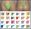 SPECIAL!! Ladies Mesh G-String with Triangle Back and Contrast Binding - 24 Combinations!