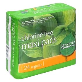 Seventh Generation Chlorine Free Maxi Pads Regular 24 Ct