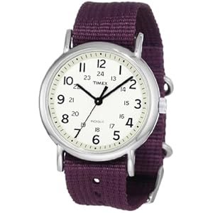 Timex Women's T2N648 Weekender Purple Slip-Thru Nylon Strap Watch (Watch)