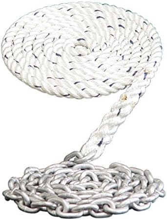 WINDLASSES ANCHOR RODE- 9/16" 3 STRAND NYLON SPLICED TO 5/16" GALVANIZED CHAIN (300)