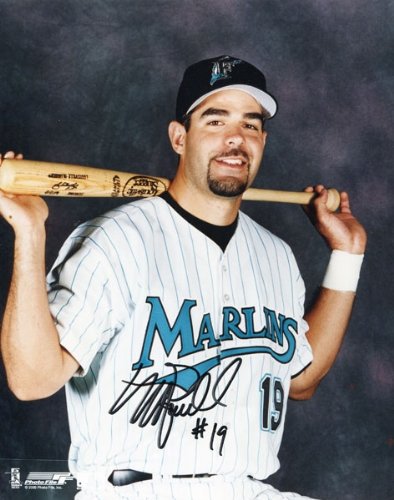 Mike Lowell Autographed/Hand Signed Florida Marlins Baseball 8x10 Photo