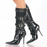 Produkt-Bild: MILAN-2015, Spitzer Designer Kniestiefel schwarz Lack