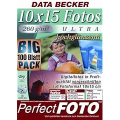 Data Becker Original-Papier : Fotos Pro BigPack, hochgl�nzend, Format 10 x 15 cm