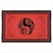 YIN YANG DRAGON PRINT RED BED SHEET THROW BEDSPREAD