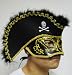 Venetian Mask Masquerade Pirate Hat BLACK & GOLD Mardi Gras