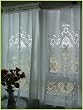 Vintage English Crochet/cutwork White Cotton curtain