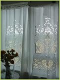 Vintage English Crochet/cutwork White Cotton curtain