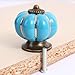 Icibgoods Kitchen Pumpkins Handles Pull Drawer Knobs Zinc Ceramic Door Cabinets Cupboard Hardware Set of 5 (Blue)