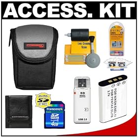 Precision Design Compact Digital Padded Carrying Case + EN-EL11 Battery + 4GB SDHC Card + Cleaning Kit for Nikon Coolpix S550 & S560 Digital Cameras