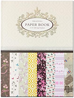 PAPTEL All Occasion Gift Wrap Wrapping Paper - Wrapping Paper Book - 18" x 12" - 16 Pages (European Flowers)