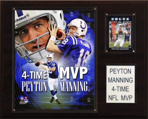 NFL Peyton Manning 4 Time MVP Indianapolis Colts Player Plaque