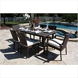 Soho 7 Piece Dining Group in Java Brown Fabric: SU-707