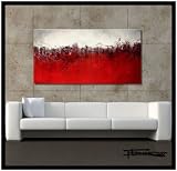 Modern Abstract Canvas Painting - Limited Edition Giclee - RED VELVET - 48 x 24 x 1.5 XL Ready to Hang. Direct from studio ELOISE WORLD.