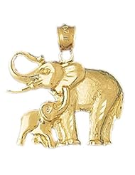 Dazzlers Solid 14k Gold Elephants Charm Pendant Available in three colors from jewelsberry (weights: 2.9 grams only)