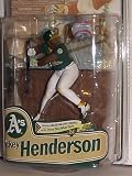 2011 MCFARLANE MLB COOPERSTOWN COLLECTION SERIES 8 OAKLAND A's #24 RICKEY HENDERSON GREEN SHIRT & WHITE PANTS COLLECTOR LEVEL BRONZE CHASE BASEBALL FIGURE