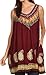 Sakkas Jodie Embroidered Scoop Neck Tie Dye Top/Blouse