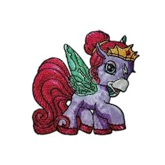 Filly Fairy Melian Art 7,3 cm * 7,3 cm B�GELBILD AUFN�HER APPLIKATION lila violett pink rosa gr�n Fl�gel Krone Tier Tiere Pferd Pferde Einhorn Princess PATCH