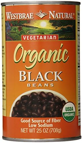 Westbrae Natural Organic Black Beans, No Salt Added, 25 Oz (Pack of 12)