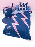 Housse de Couette Couverture de lit 1 place + 1 t&ecirc;te d'oreiller - Collection officielle - STADE FRANCAIS PARIS - Rugby Top 14 - Taille 140 X 200 cm