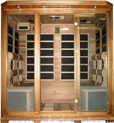 4 Person Sauna FIR FAR 8 Carbon Heaters Infrared Heat + 2 Ceramic Floor Heaters Red Cedar Wood New