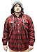 Woodland Supply Co. Men's Plaid Flannel Thermal Lined Heavy Warm Hoodie Jacket