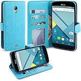 BLU Studio X Case, LK BLU Studio X Wallet Case Kicstand Feature Luxury PU Leather Case Flip Cover Built-in Card Slots Stand For BLU Studio X, Blue