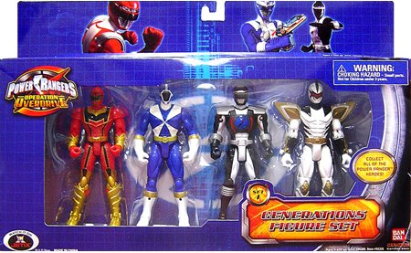 515I3QSobGL Power Rangers Operation Overdrive Exclusive Action Figure 4 Pack Set 1 with White Ranger