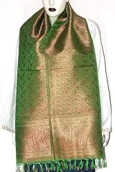 Jacquard Silk Shawl Scarves for Women in Vogue India Fashion