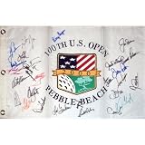 2000 US Open (Pebble Beach) Golf Pin Flag Autographed by 30 Former Champions #4 - Autographed Pin Flags