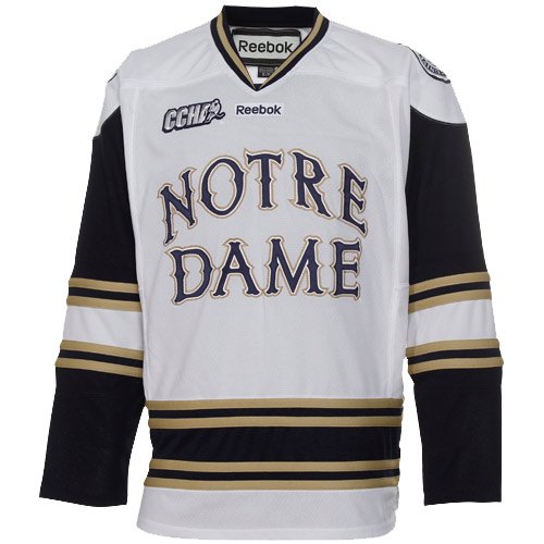 Reebok Notre Dame Fighting Irish Edge Premier Replica Hockey Jersey - White (Large)
