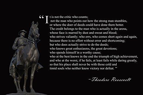 Theodore Roosevelt Man In The Arena Poster Theodore Roosevelt Poster 18x24 (TEDDY3)