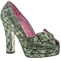 Irregular Choice Whitney Bow Peep Platform - 6 Uk - Green - Suede