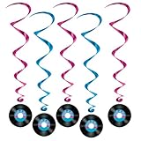 Rock & Roll Record Whirls Party Accessory (1 count) (5/Pkg)
