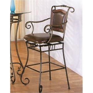 Click here to buy 24h Scroll Motif Bar Stool In Metal Finish by AtHomeMart.