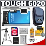 Olympus Stylus Tough 6020 Shockproof & Waterproof Digital Camera (Blue) + 8GB Card + Case + (2x) LI-50B Batteries + Tripod + Accessory Kit