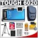 Olympus Stylus Tough 6020 Shockproof & Waterproof Digital Camera (Blue) + 8GB Card + Case + (2x) LI-50B Batteries + Tripod + Accessory Kit
