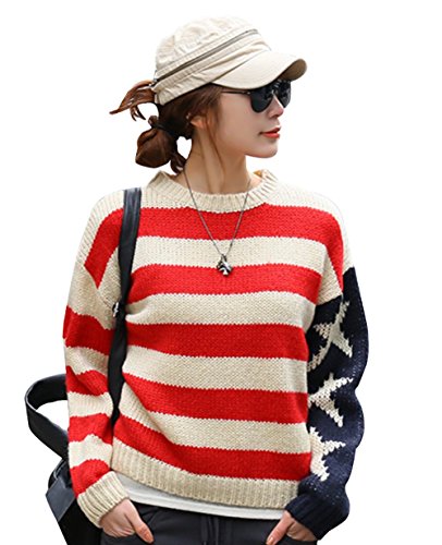 【 UN ANANAS 】 トップス ニット ざっくり ゆったり アメリカン ボーダー カジュアル レディース フリーサイズ