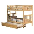 Arizona Twin/Twin Bunk Bed with Trundle Bed- Natural Maple