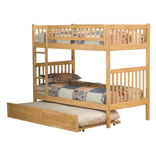 Kitchen: Arizona Twin/Twin Bunk Bed with Trundle Bed   Natural Maple