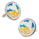 Hand Painted Yellowstone National Park Quarter Cufflinks
