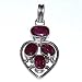 Locket Pendant with Chain Sterling Silver Ruby Gemstone Jewelry 2 inches