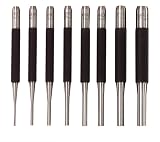 Starrett S565PC Set of Eight Drive Pin Punches (1/16-Inch, 3/32-Inch, 1/8-Inch, 5/32-Inch, 3/16-Inch. 7/32-Inch, 1/4-Inch, 5/16-Inch) in Protective Vinyl Case