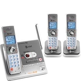 AT&T SL82318 DECT 6.0 Digital Three Handset Answering System (Silver/Gray)