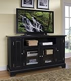 Entertainment Credenza with Glass Doors in Ebony Finish